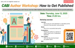 กิจกรรม CABI author workshop: how to get published